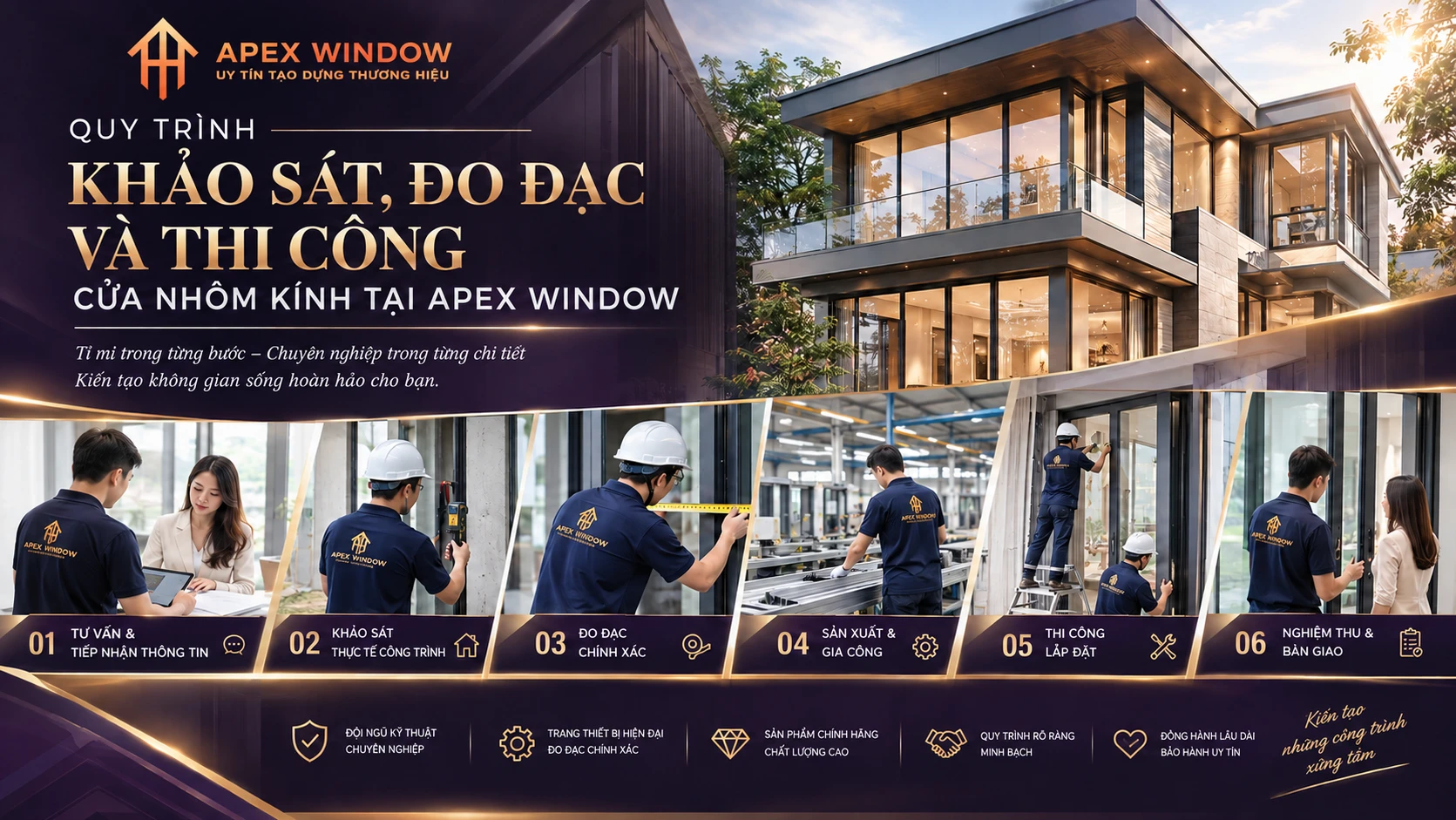 Thi công cửa nhôm Apex Window